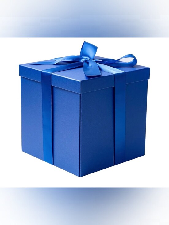 Other - Royal Blue Mystery Gift Box with Satin Ribbon (CLUE PICTURED)